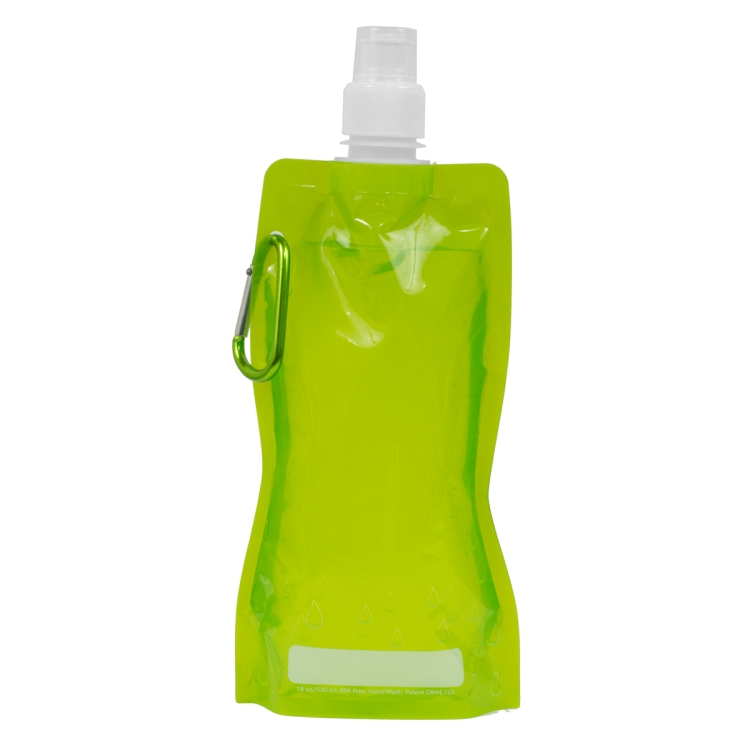 "Roll Up" 18 oz Foldable and Reusable Water Bottle with Matching Carabiner 5