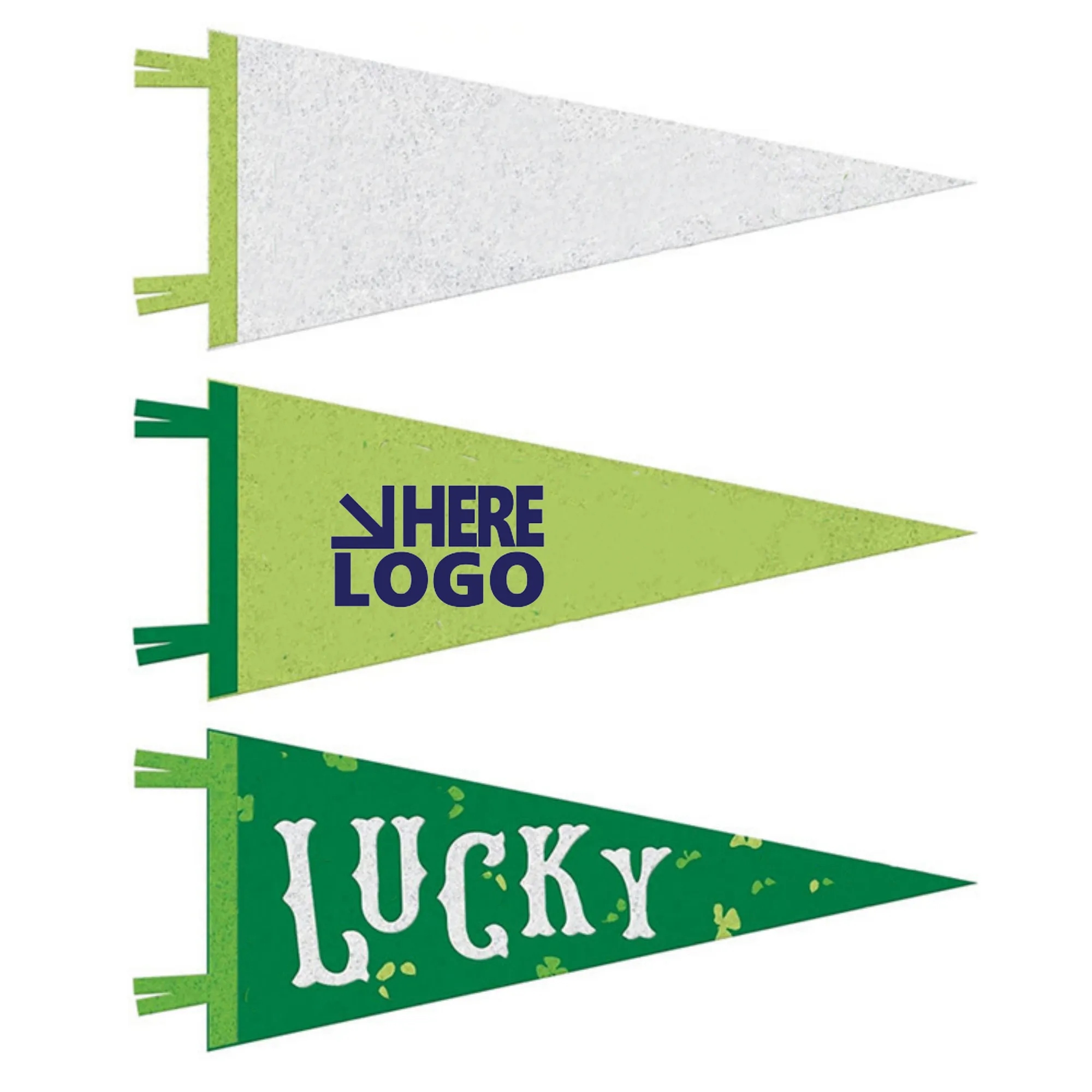 Double Side Full Color Triangle Felt Pennat Flags 3
