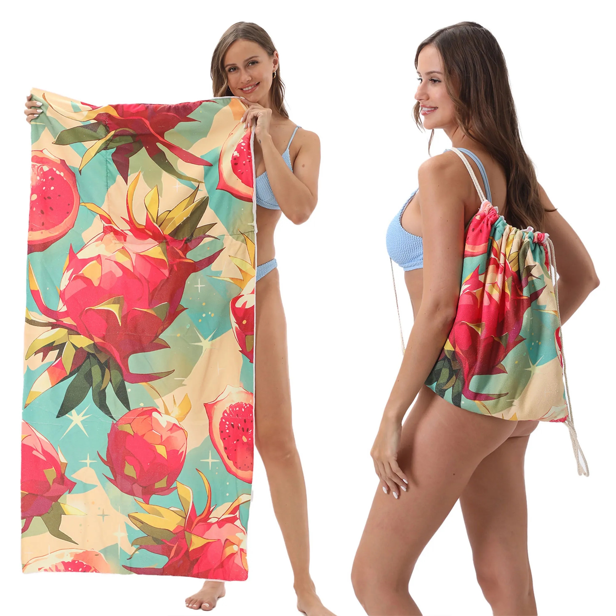 Versatile 2-In-1 Foldable Beach Towel With Storage Bag 4