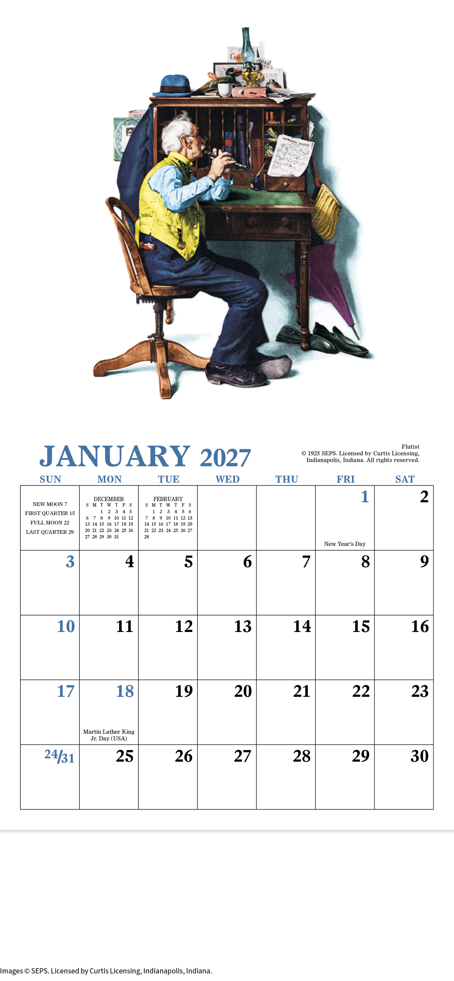 HotLine® Products Norman Rockwell Mini Calendar 45