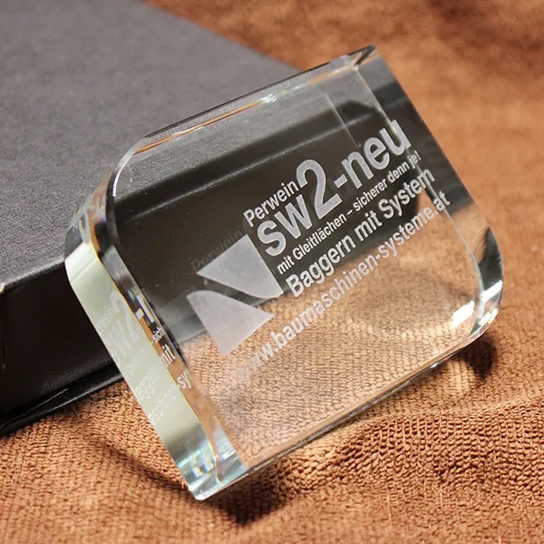 Crystal Leaf shaped paperweight 2