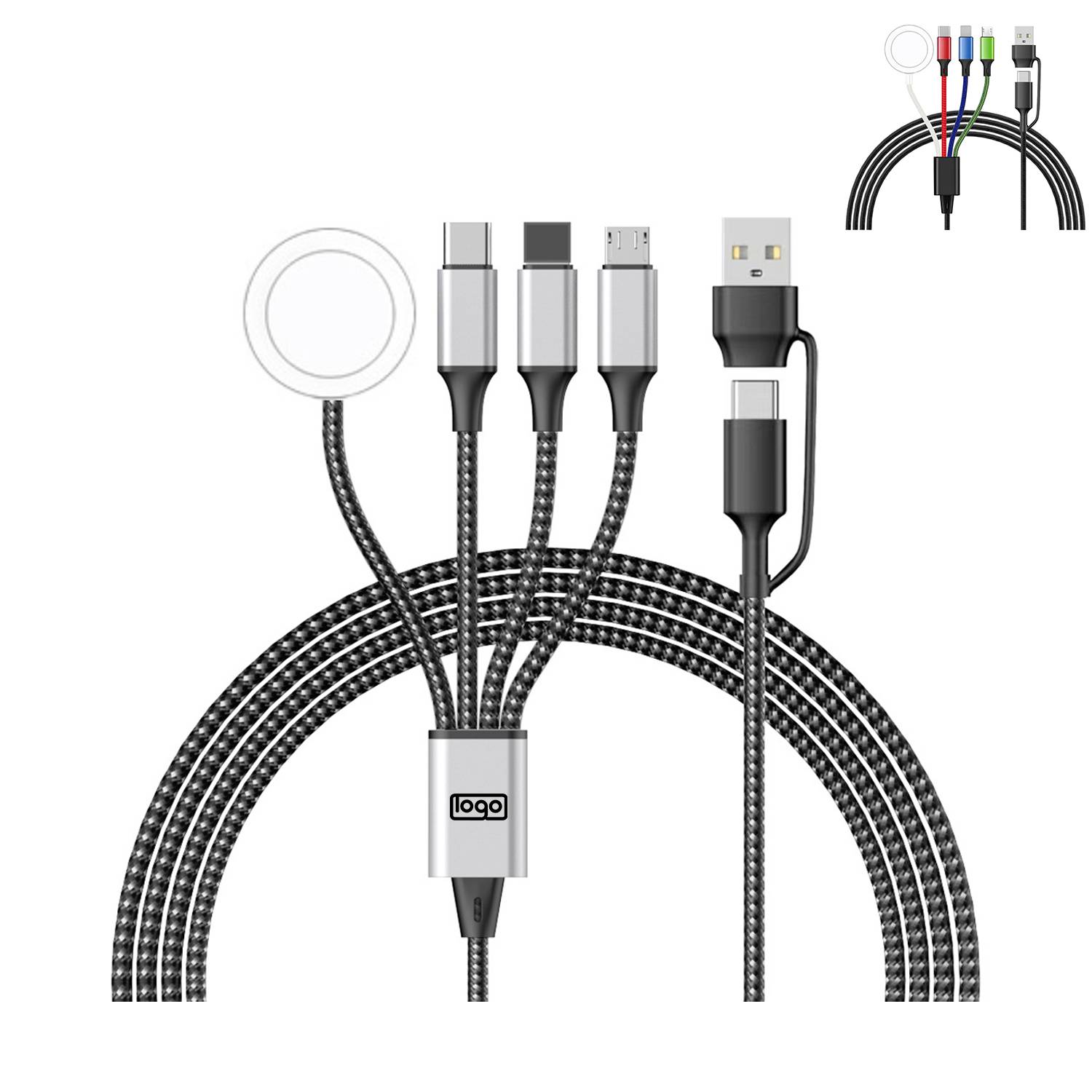 Magnetic 4-in-1 Charging Cable for Phone & Watch 4