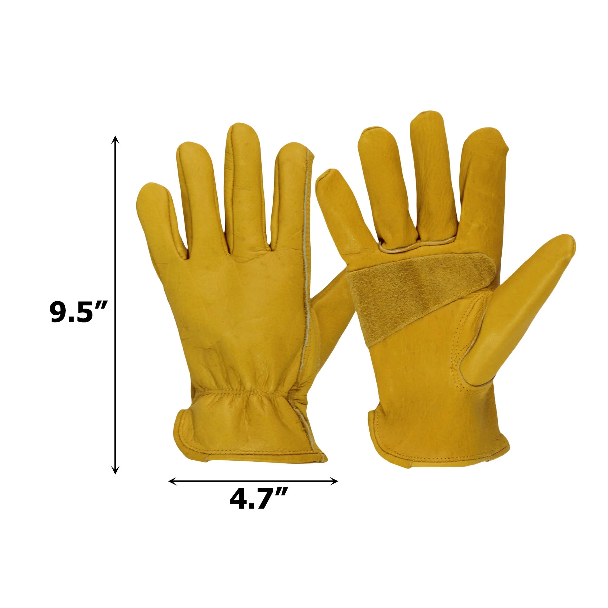 MOQ100 BC Yellow Leather Truck Driver Wrok Gloves 2