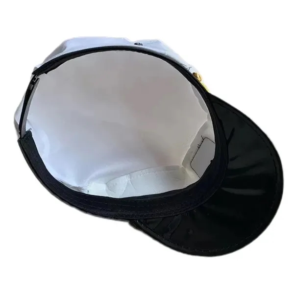 White Adjustable embroidered navy hat 4