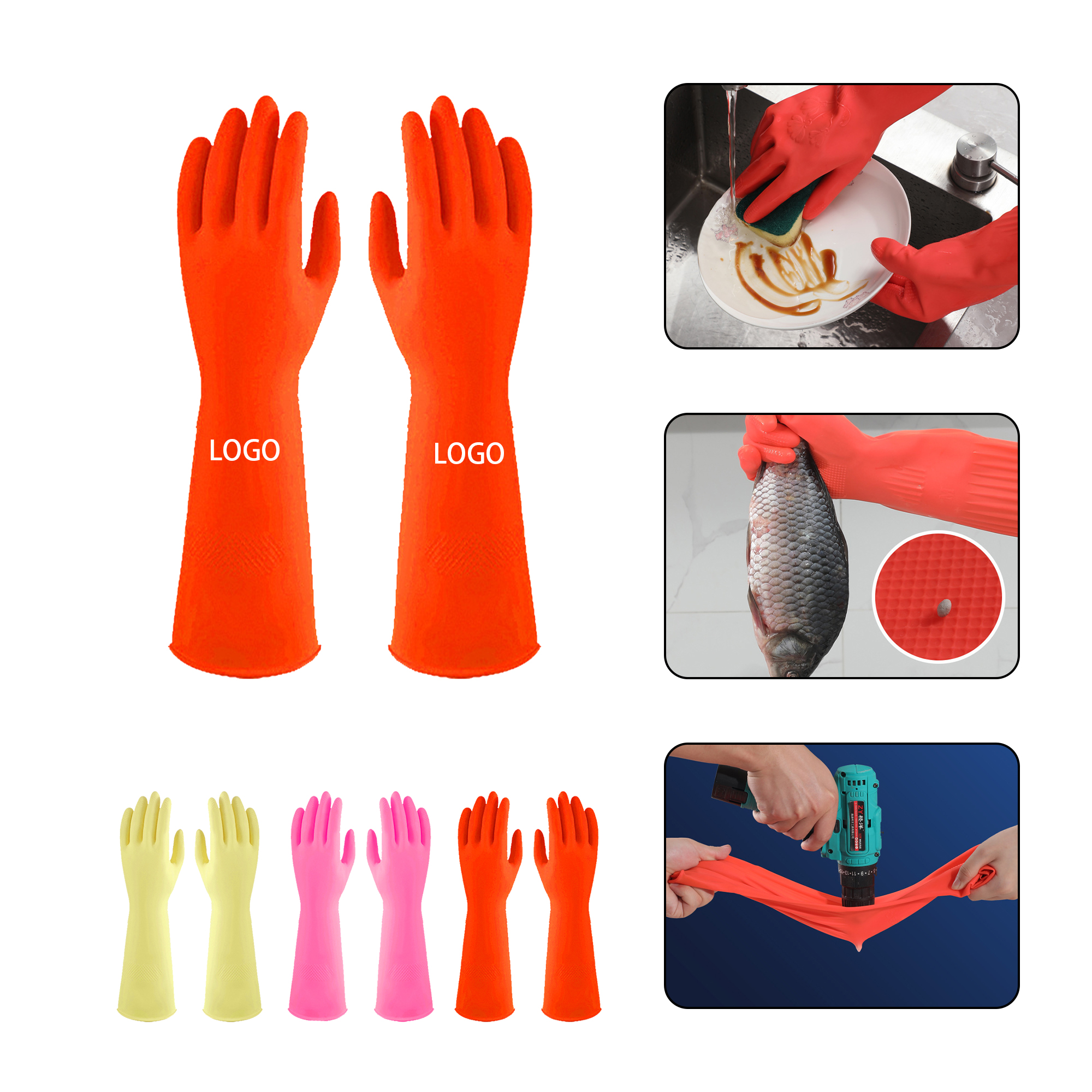 Long Cuff Rubber Gloves 2