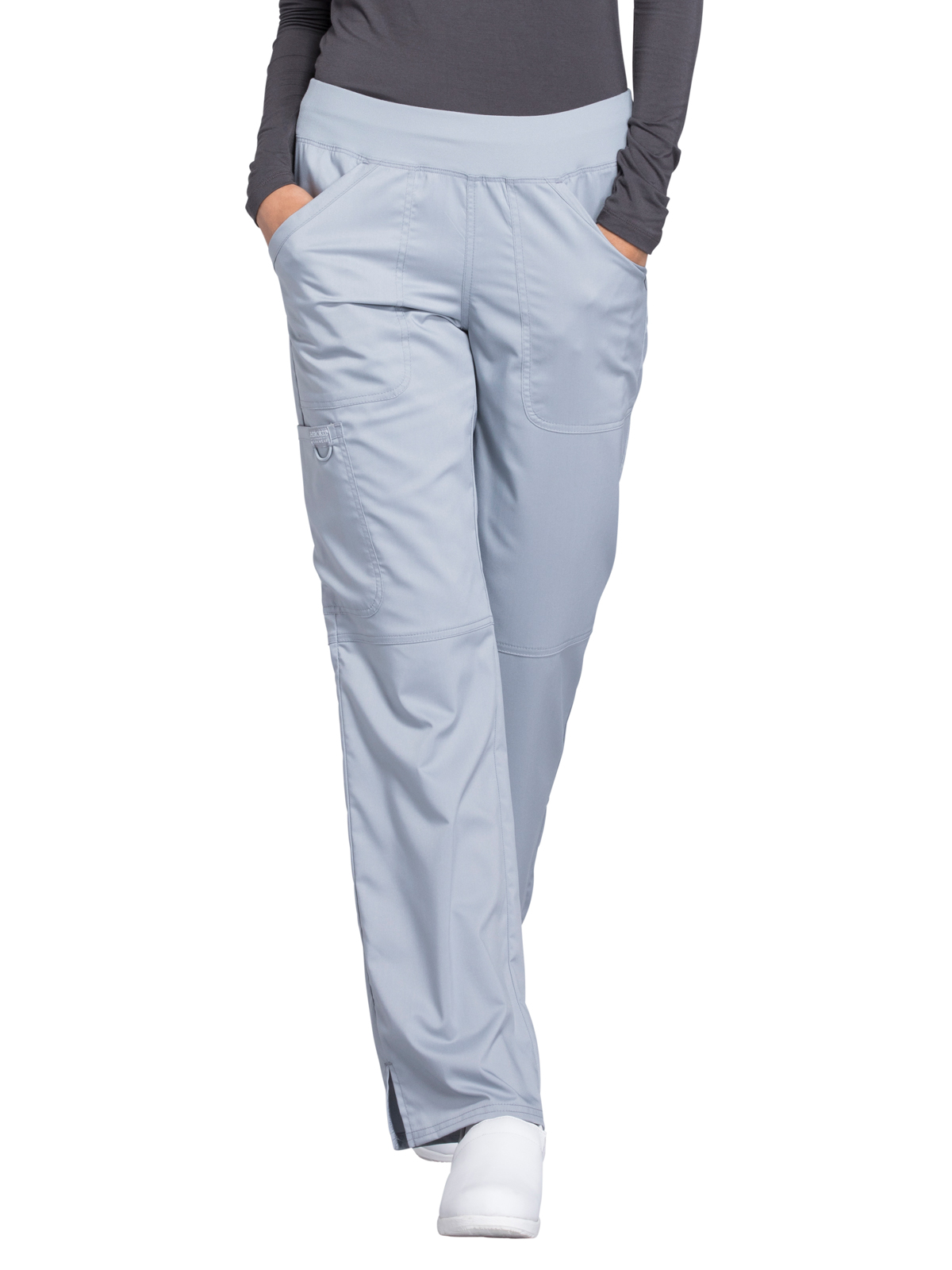 Cherokee - Workwear Revolution - Women's 4-Pocket Mid Rise Straight Leg Pull-on Pant 64