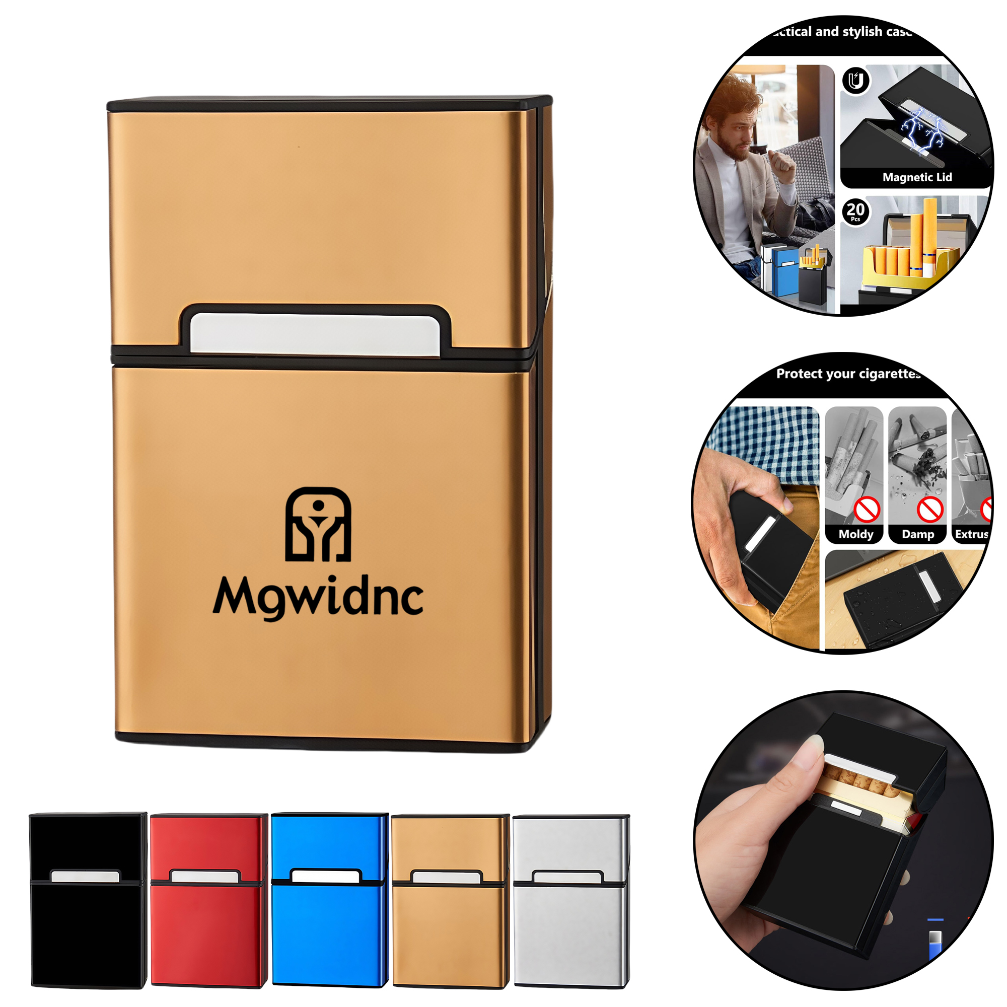 Aluminum Cigarette Case for 20 Regular Cigs