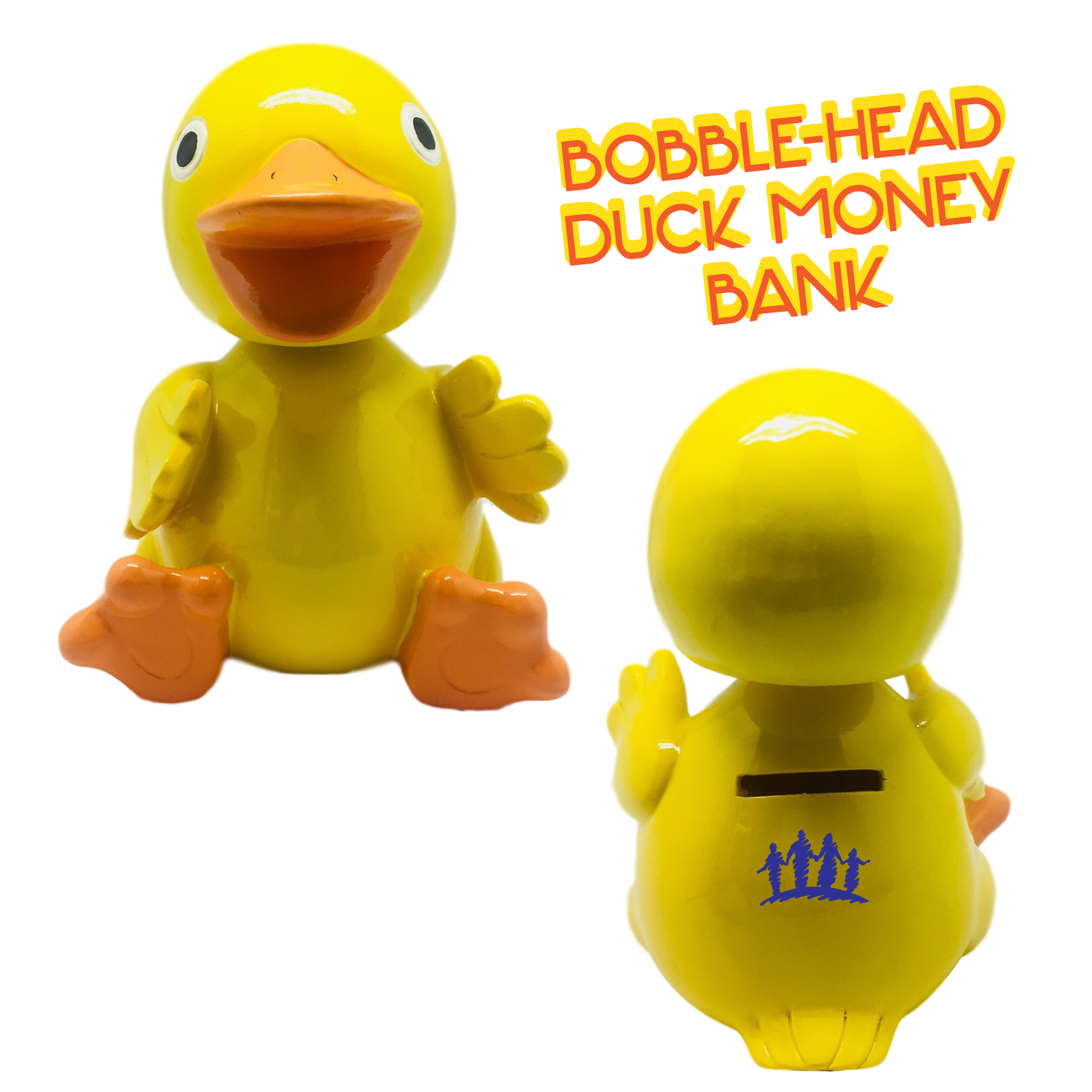7" Bobble Head Ducky Poly-Resin Money Bank 5