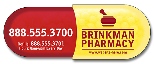 Magnet - Pill Capsule Shape (1.875x5.125) - 25 Mil. 1