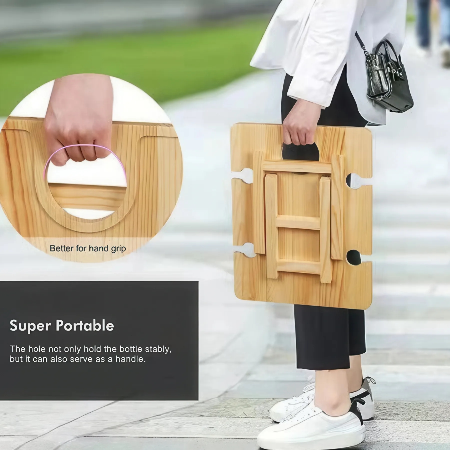 Foldable Wooden Square Picnic Table 3