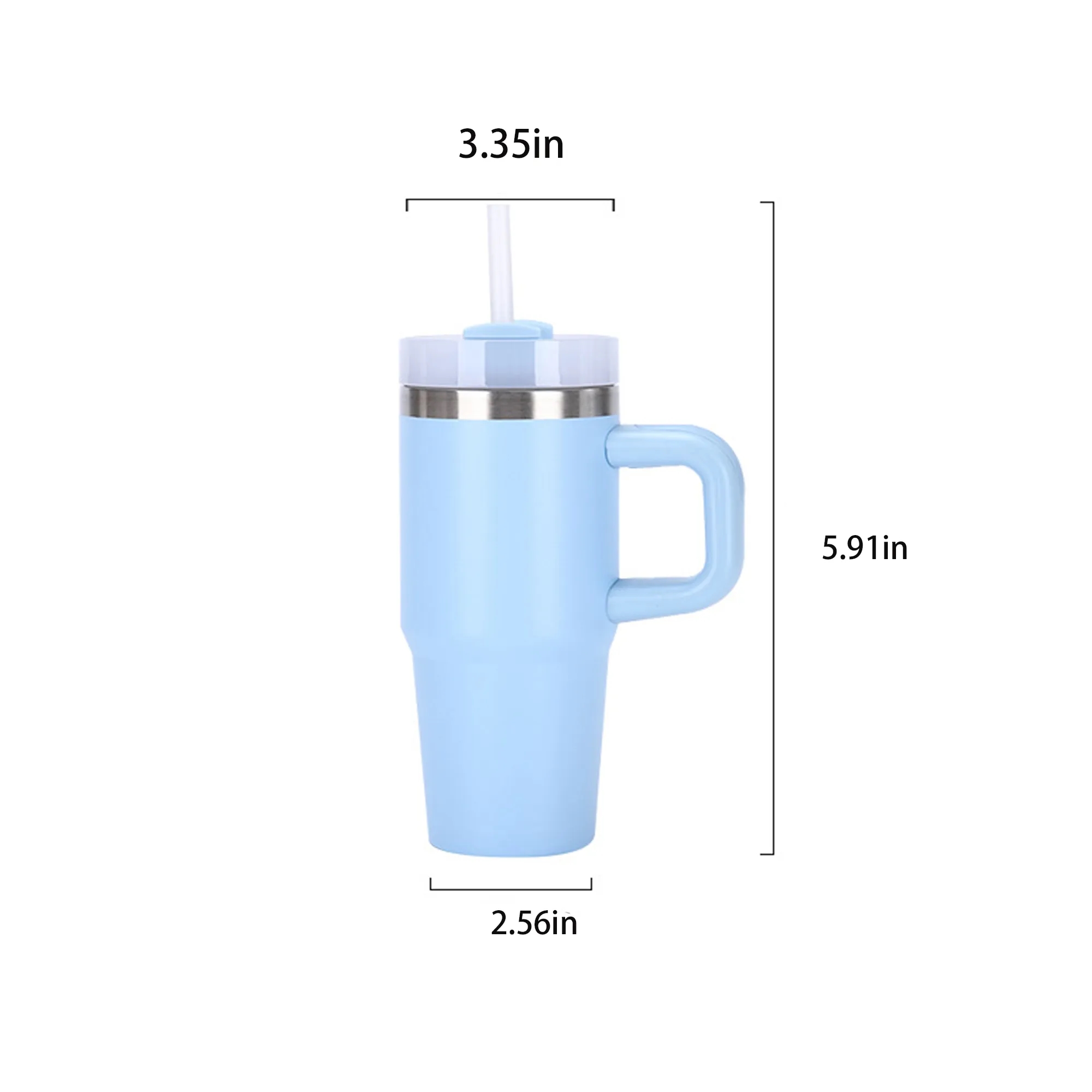 14 Oz Tumbler with Handle and Straw 5