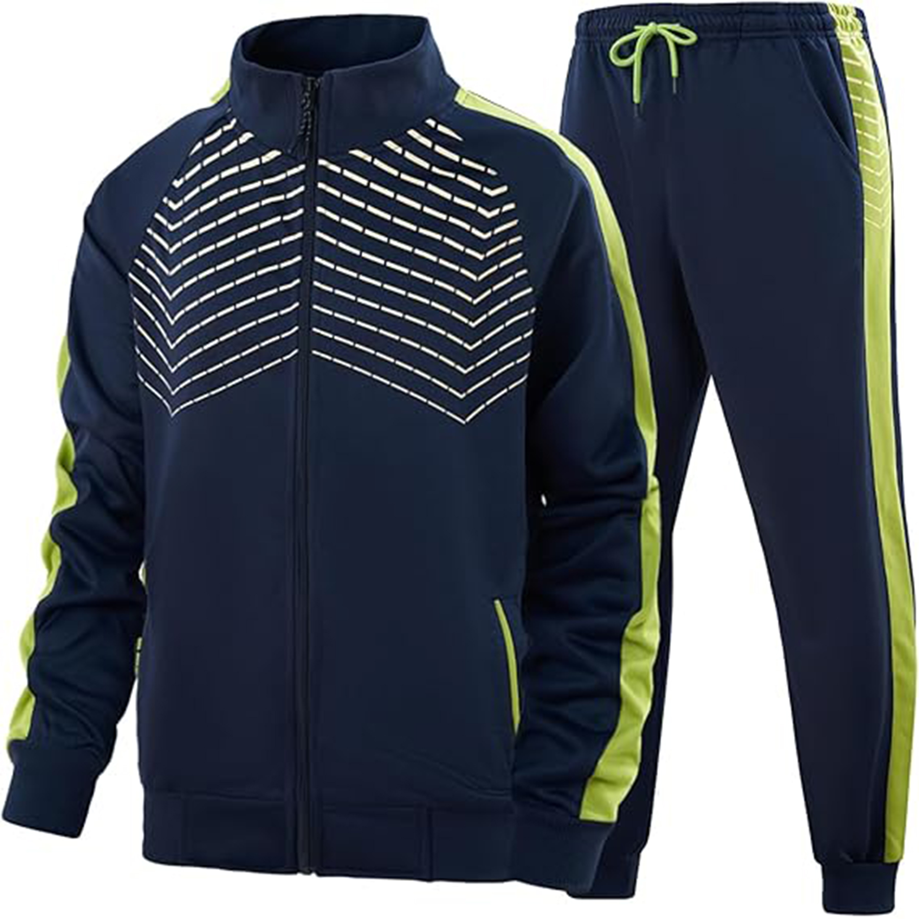 Casual Contrast Sports Jogging Tracksuits Set 2