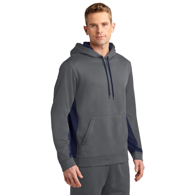 Sport-Tek Sport-Wick Fleece Colorblock Hooded Pullover. 11
