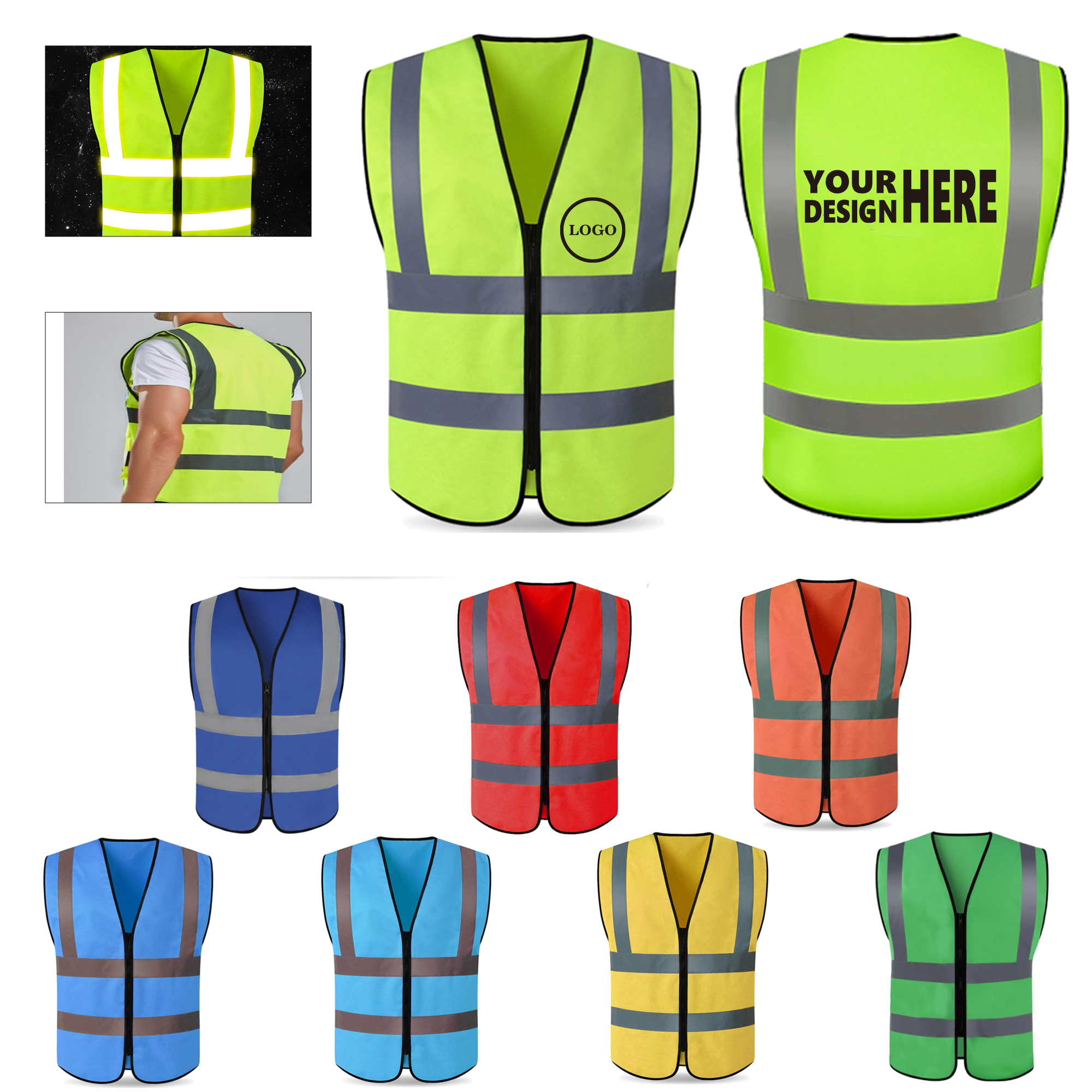 Reflective Safety Work Vest - Knitted Construction 2