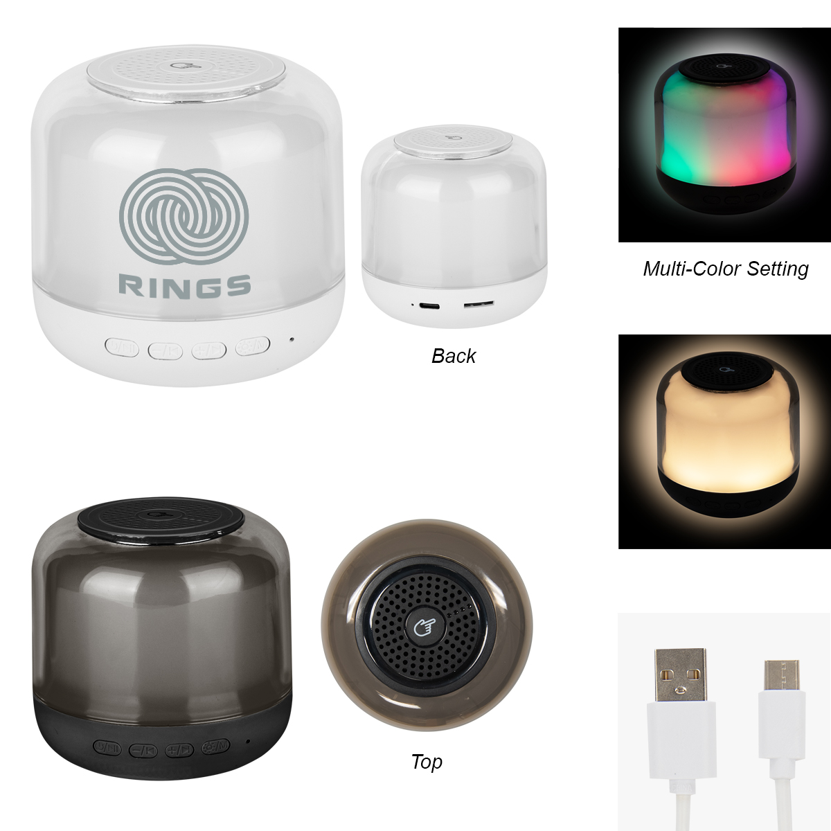 Wireless Speaker With Touch Sensor Night Light 3