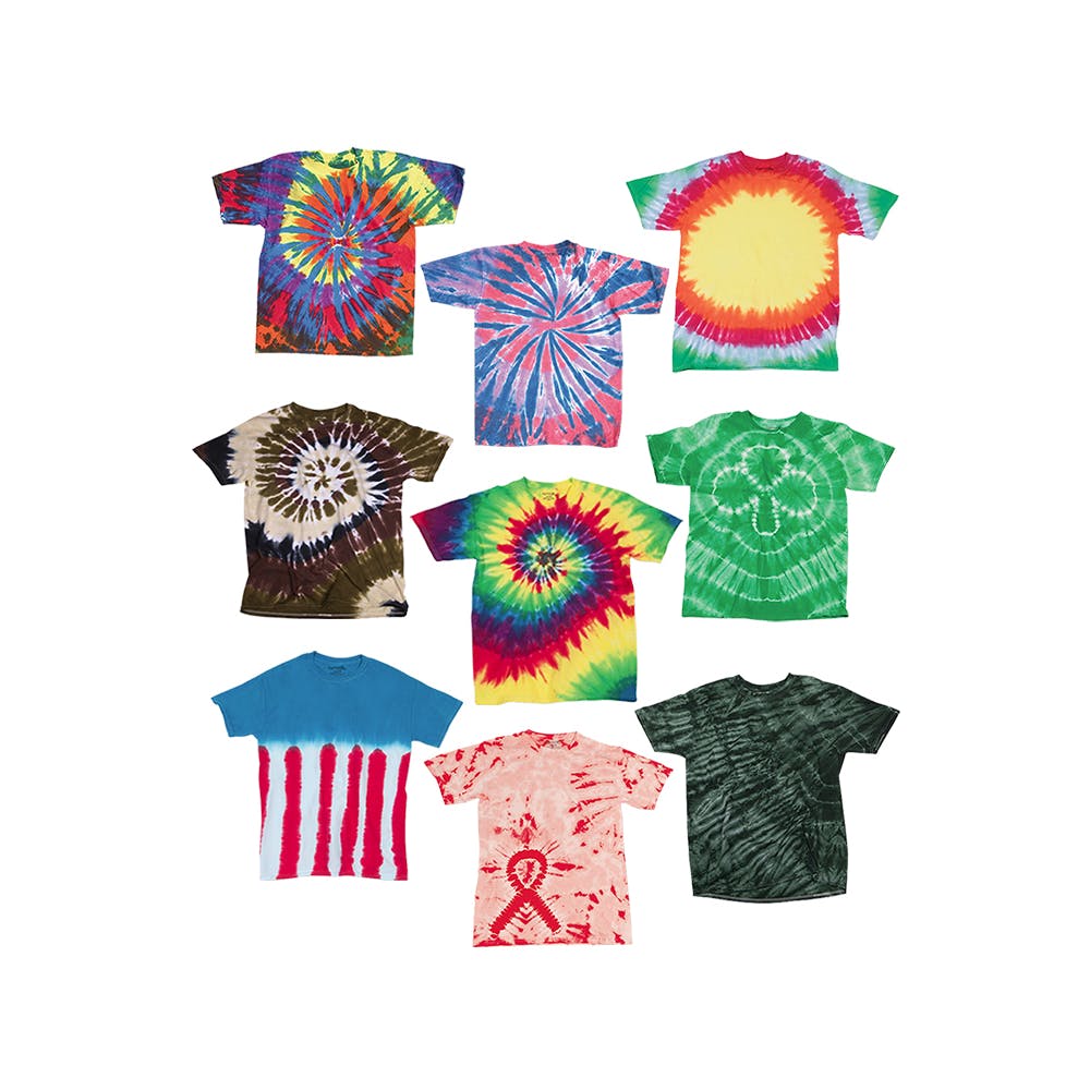 Men's Irregular Tie Dye Tees - Assorted Large 1