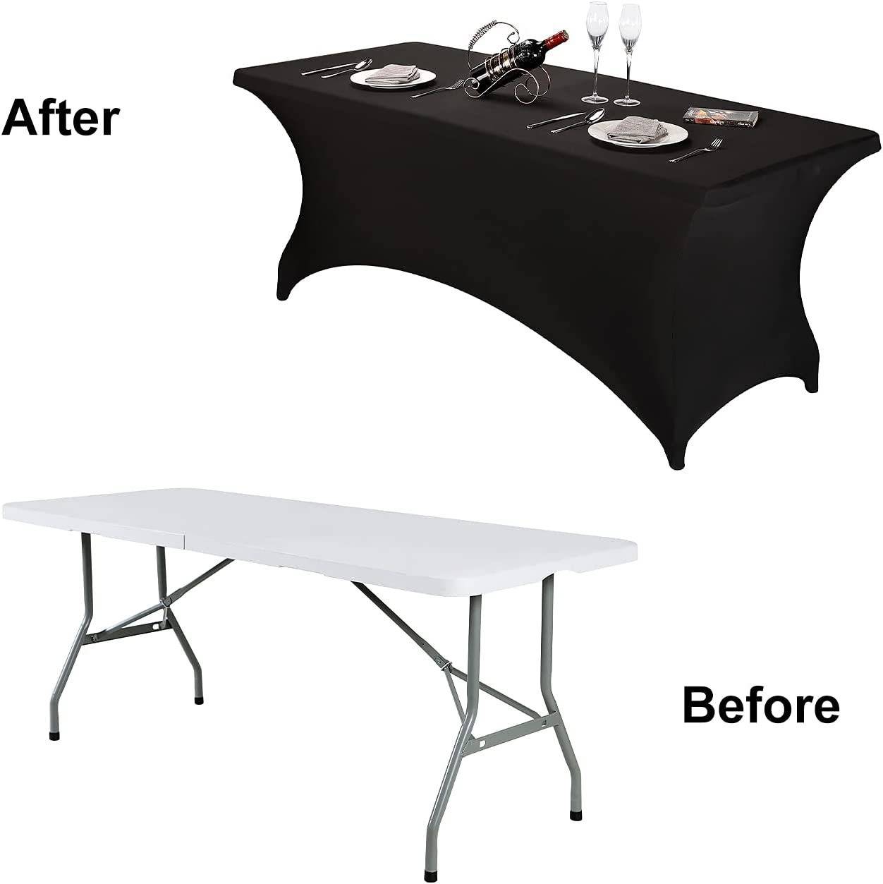 6-Foot Polyester Rectangular Stretch Spandex Table Cover 7