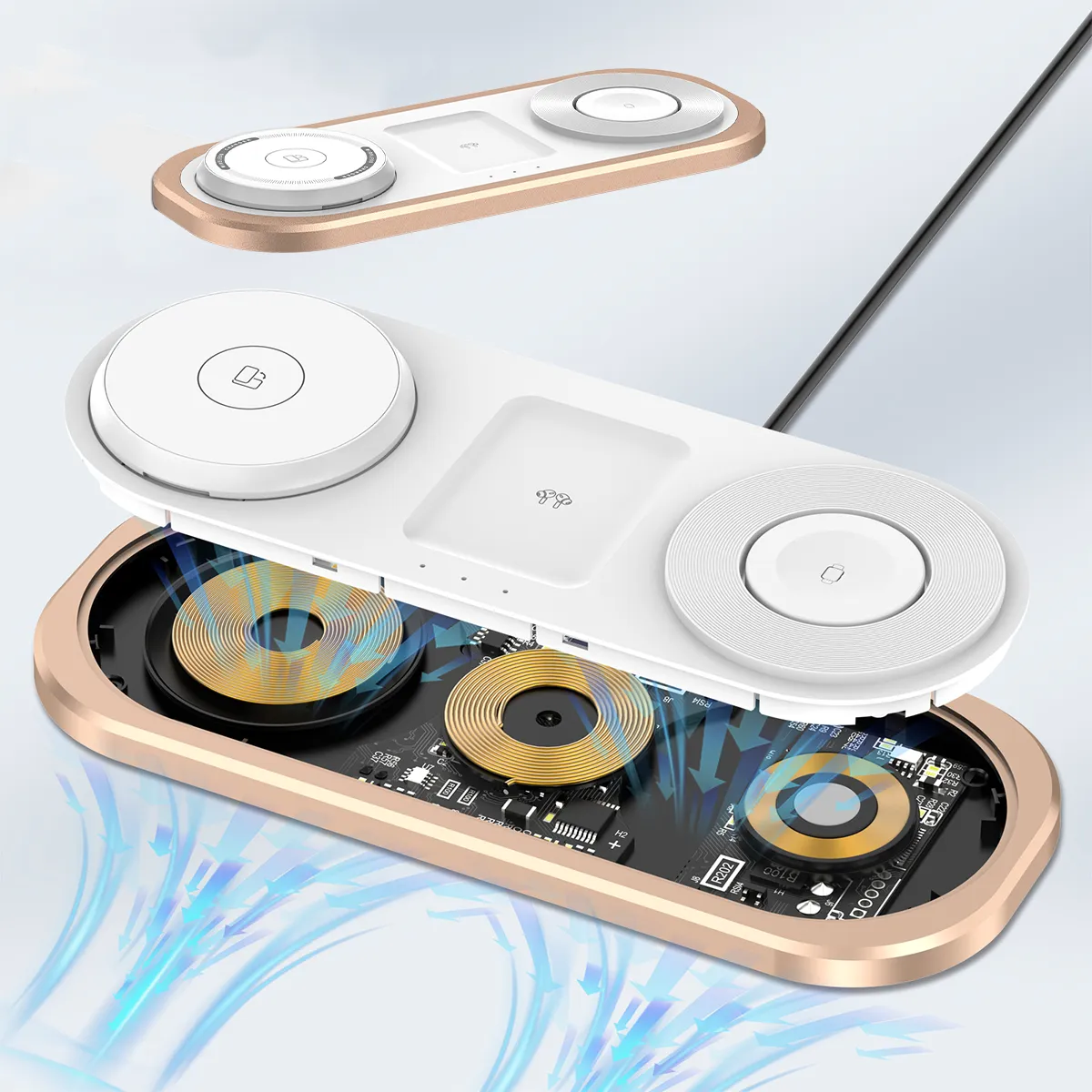 Foldable Magnetic 3 In 1 Wireless Charging Dock 3