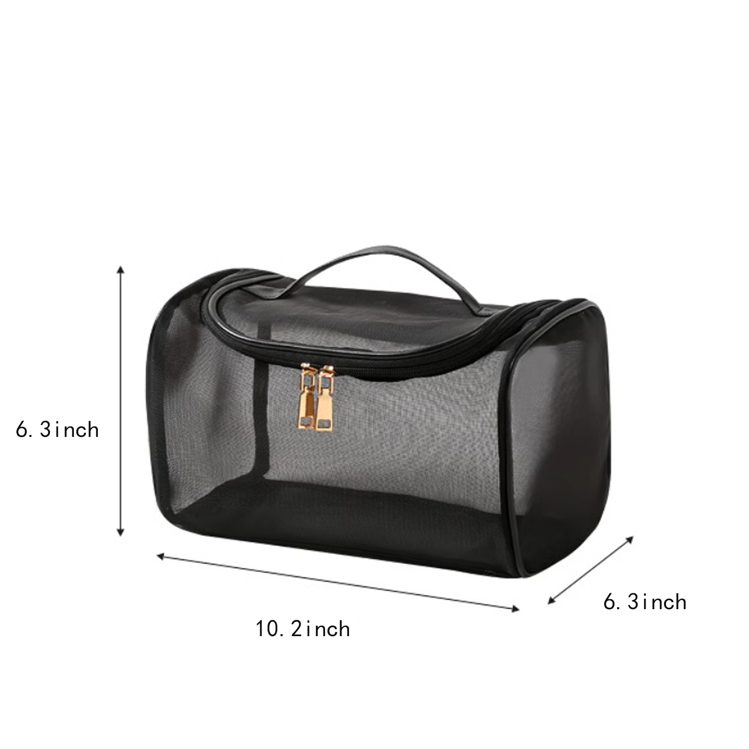 Large Capacity And Black Waterproof Mesh Makeup Bag 4