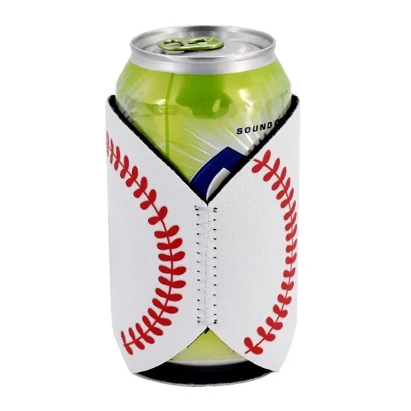Baseball Skin Can Cooler Holder, custom koozie with logo imprint 4