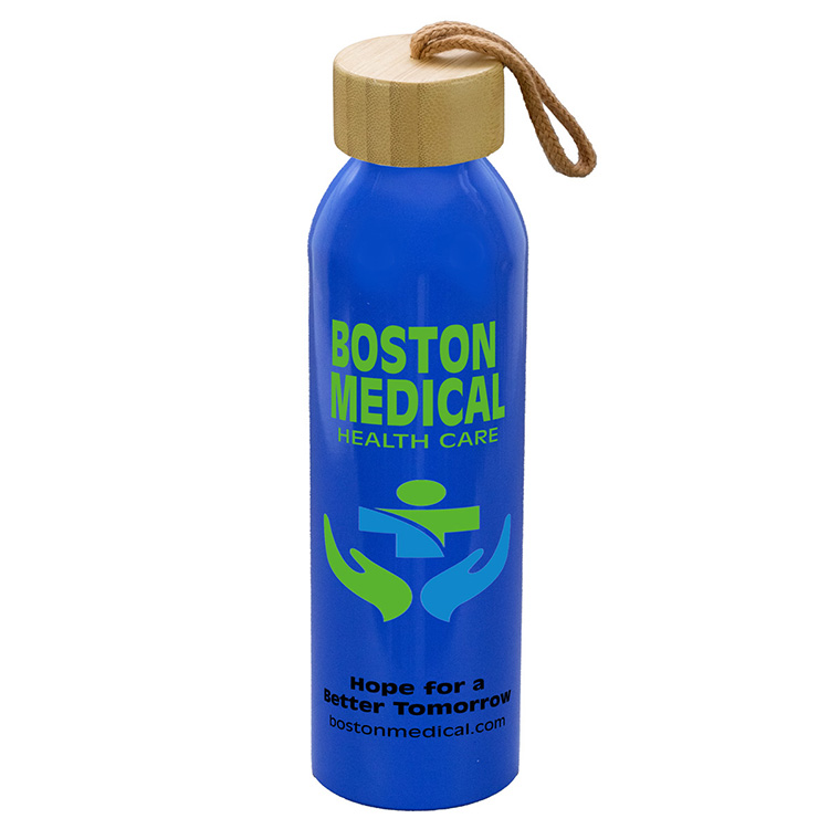 "WHITNEY" 22oz Recycled Aluminum Bottle With a Bamboo Lid 7
