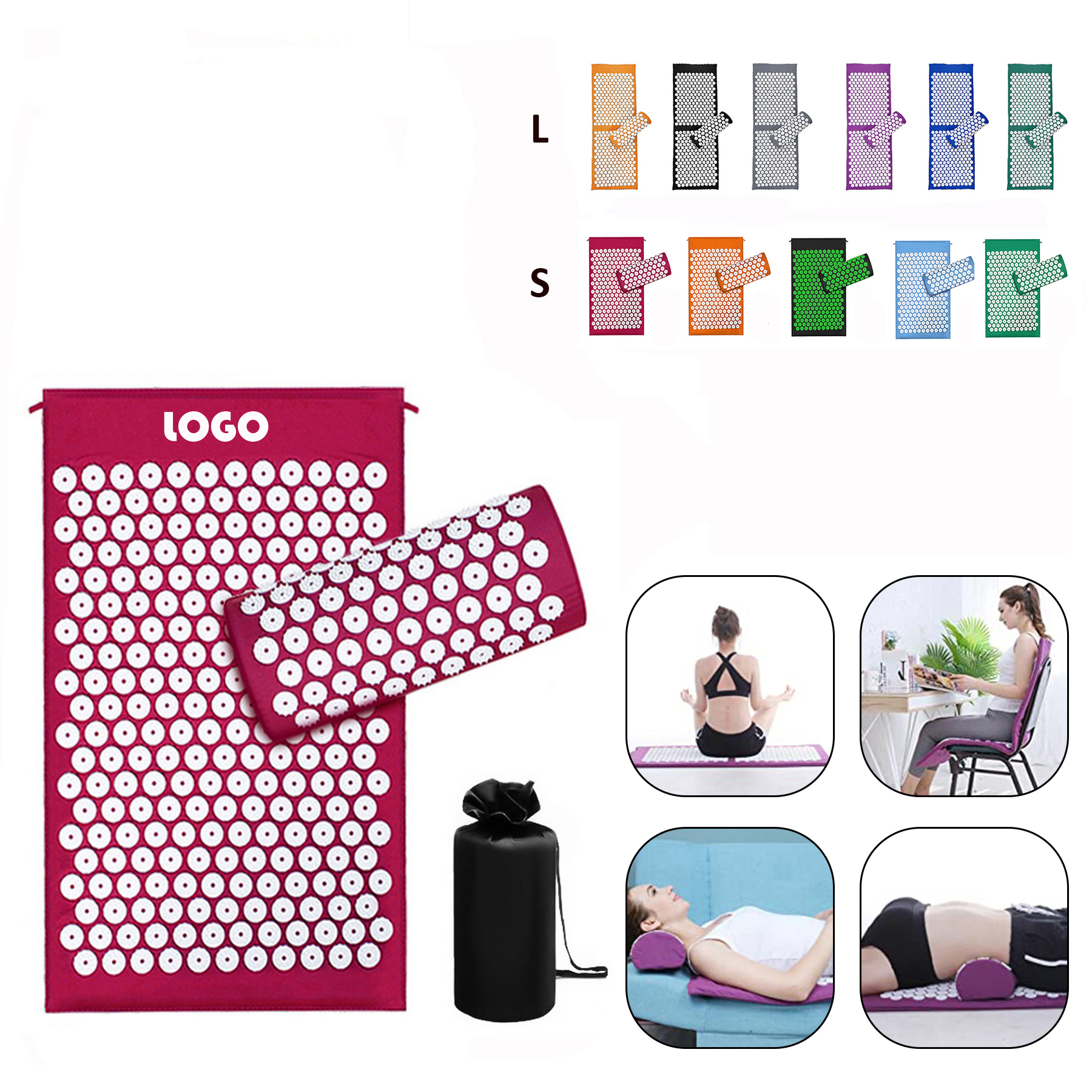 Pain Relief Acupressure Mat And Pillow Set With Bag 2
