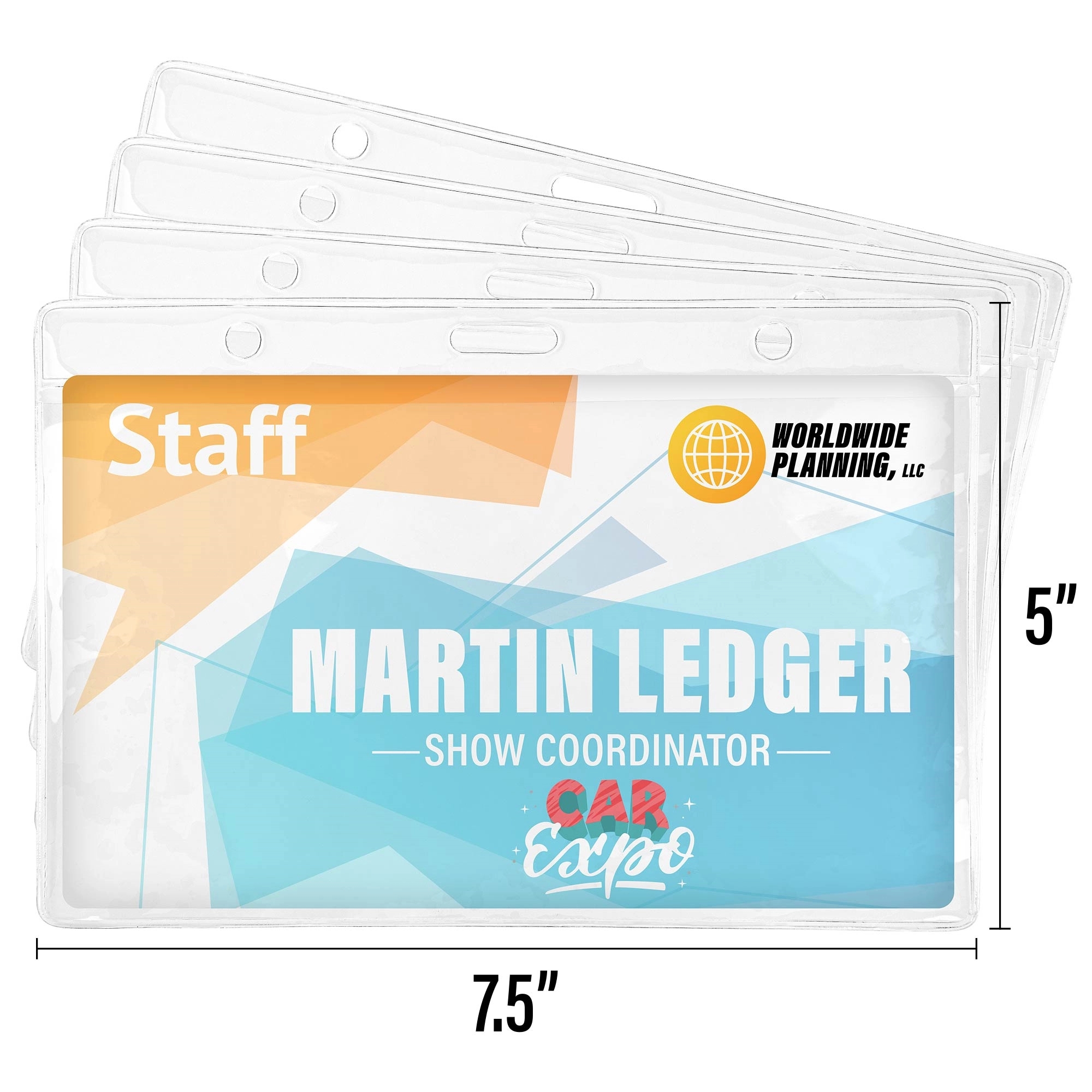 Xtra Large Clear PVC Badge Holder 7.5Wx5H 3