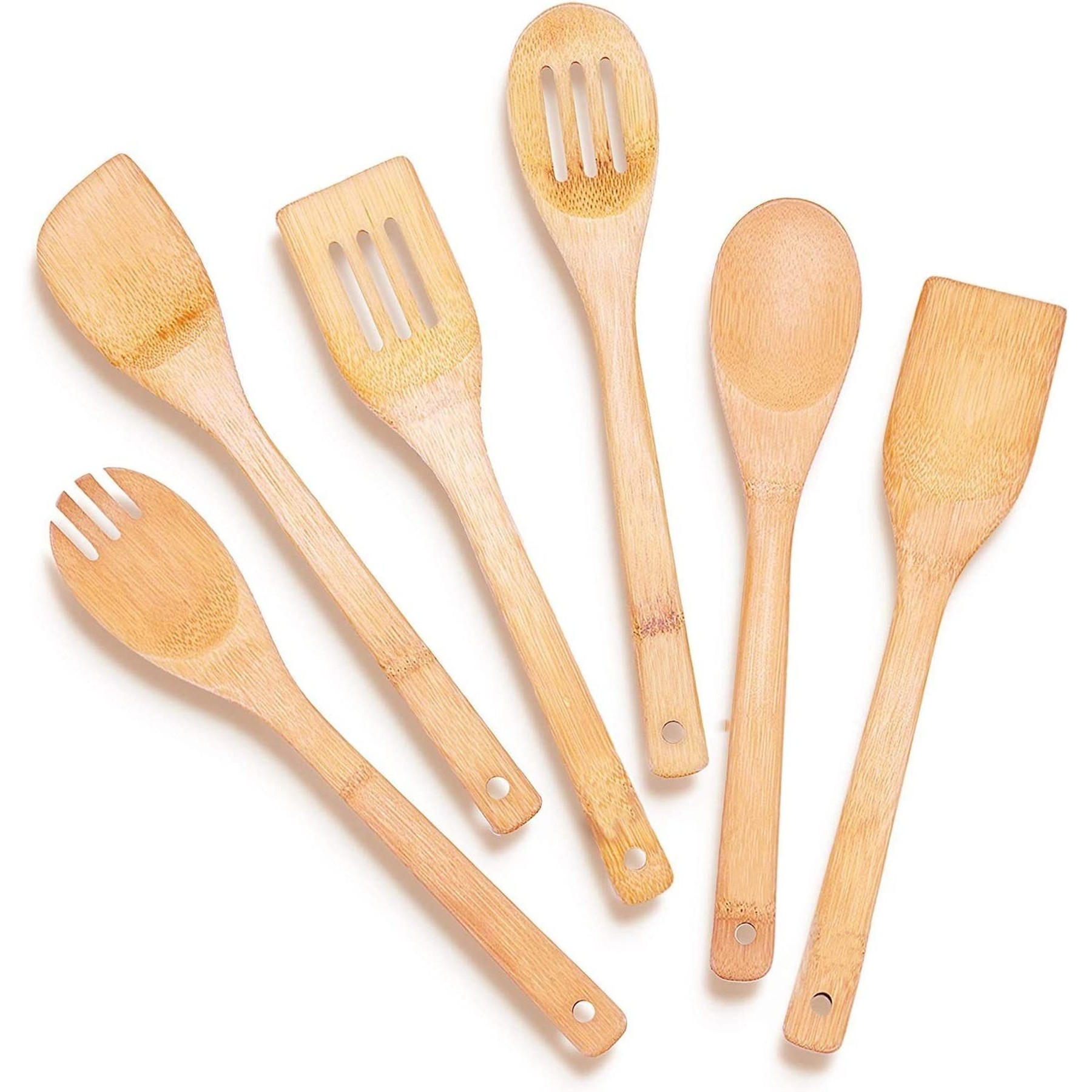 6-Piece Nonstick Bamboo Cooking Utensil Spatula Spoon 3