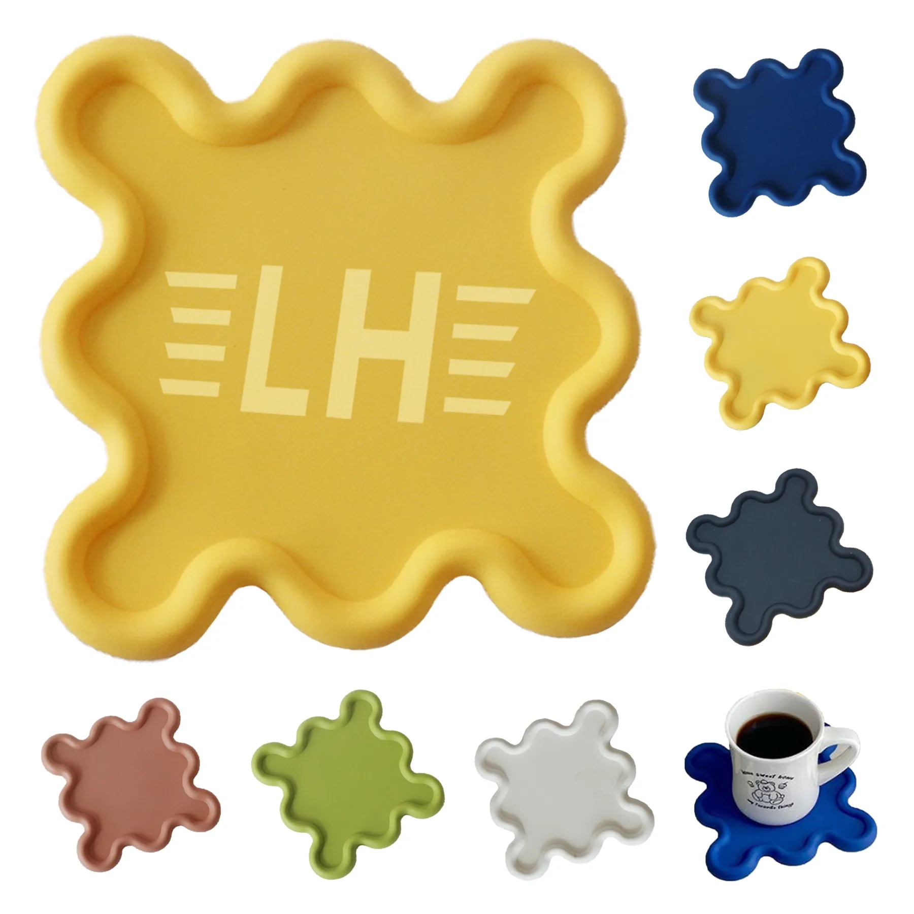 PVC Shaped Soft Rubber Anti Slip Coaster 7